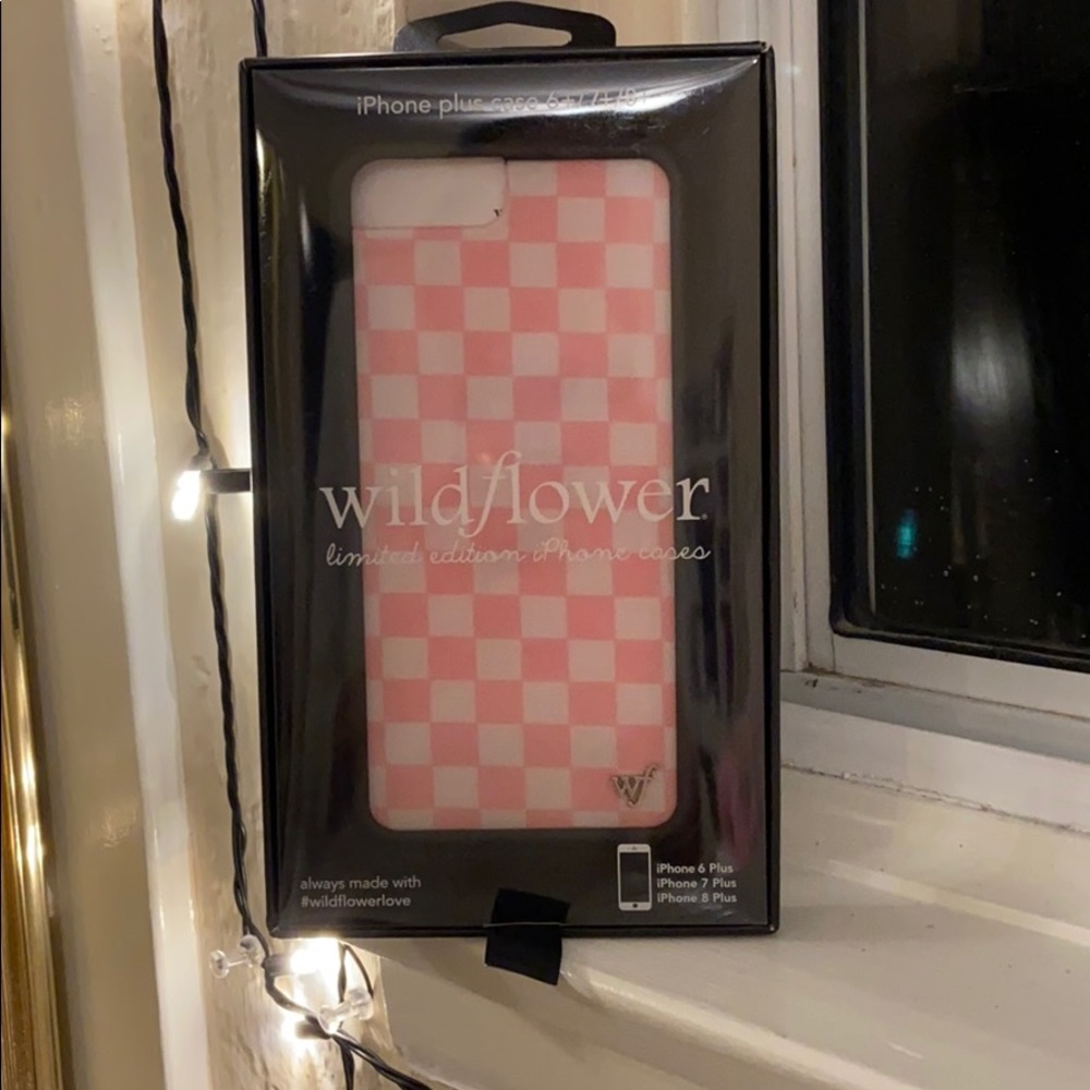 Pink Checkered Wildflower Case - Brand New